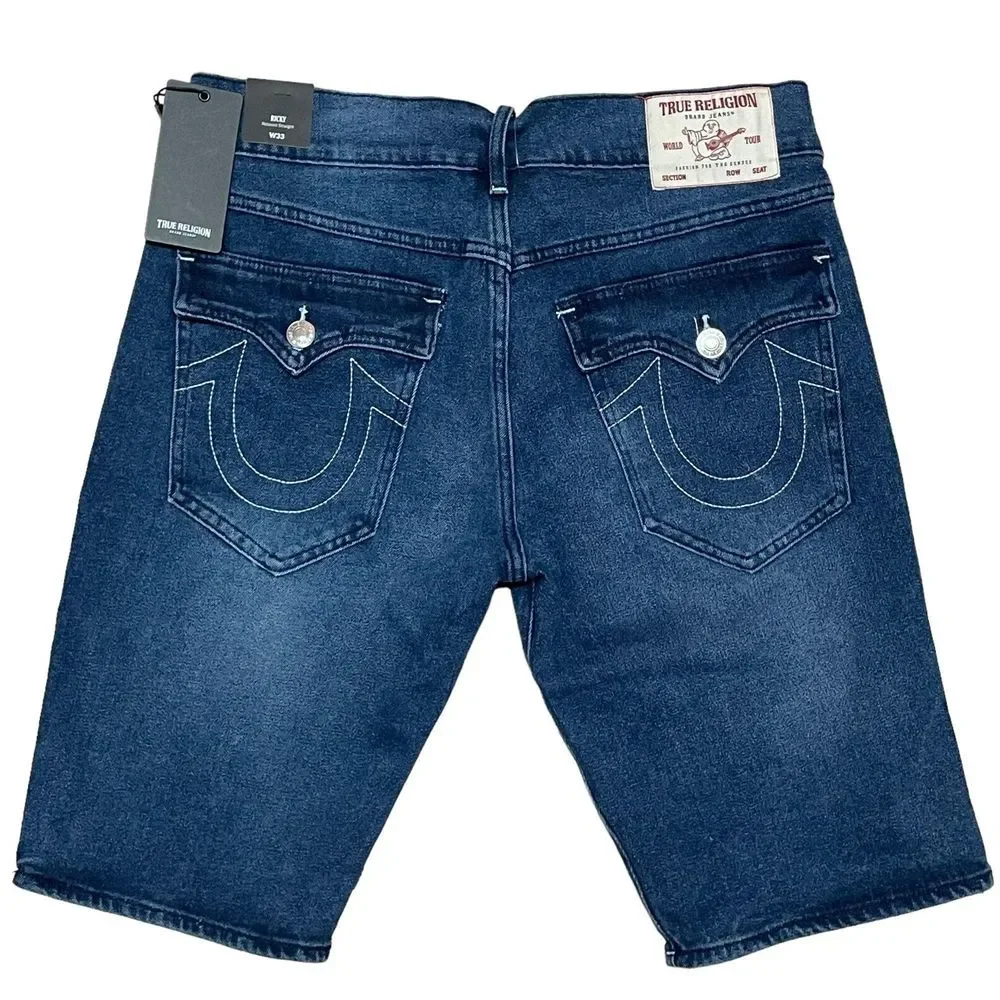 New True Religion‎ Ricky Flap Relaxed Straight Men's Jean Denim Shorts Waist 33